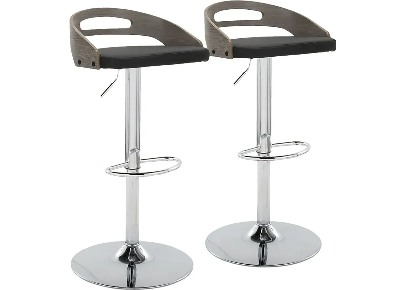 Verhaven IV Black Adjustable Barstool, Set of 2