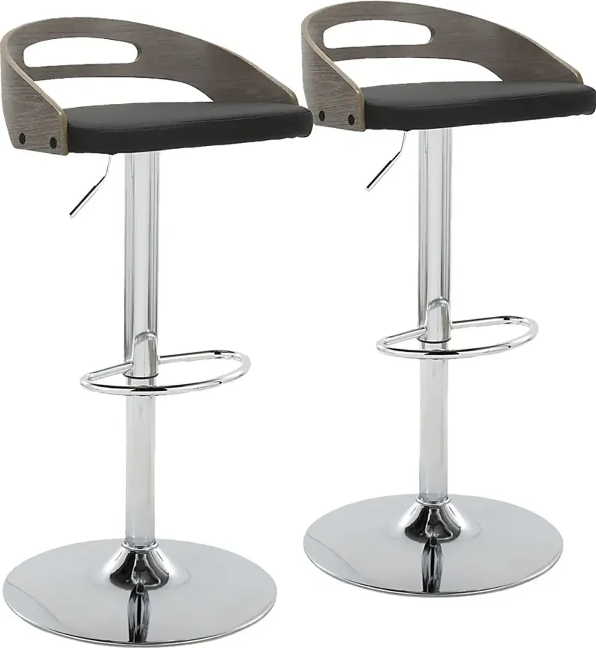 Verhaven IV Black Adjustable Barstool, Set of 2