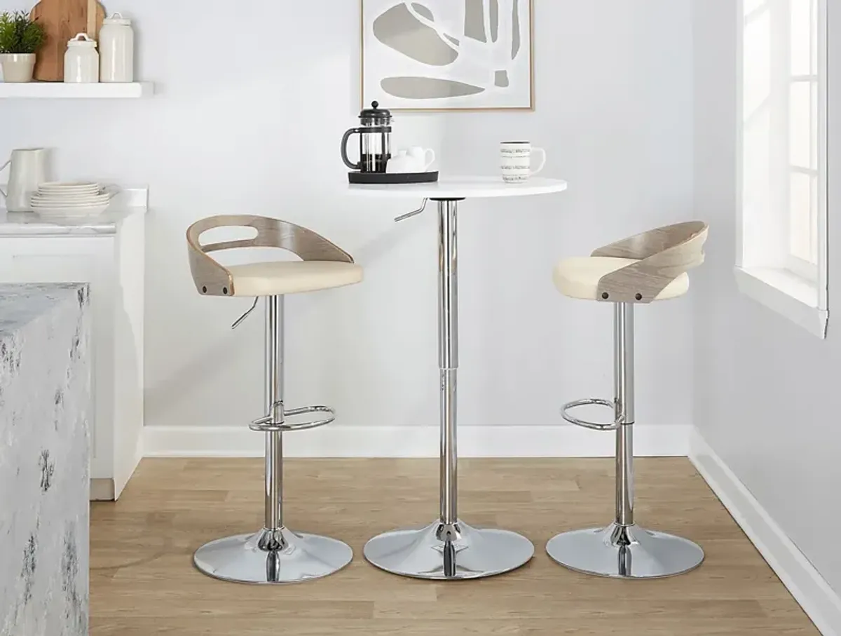 Verhaven IV Cream Adjustable Barstool, Set of 2