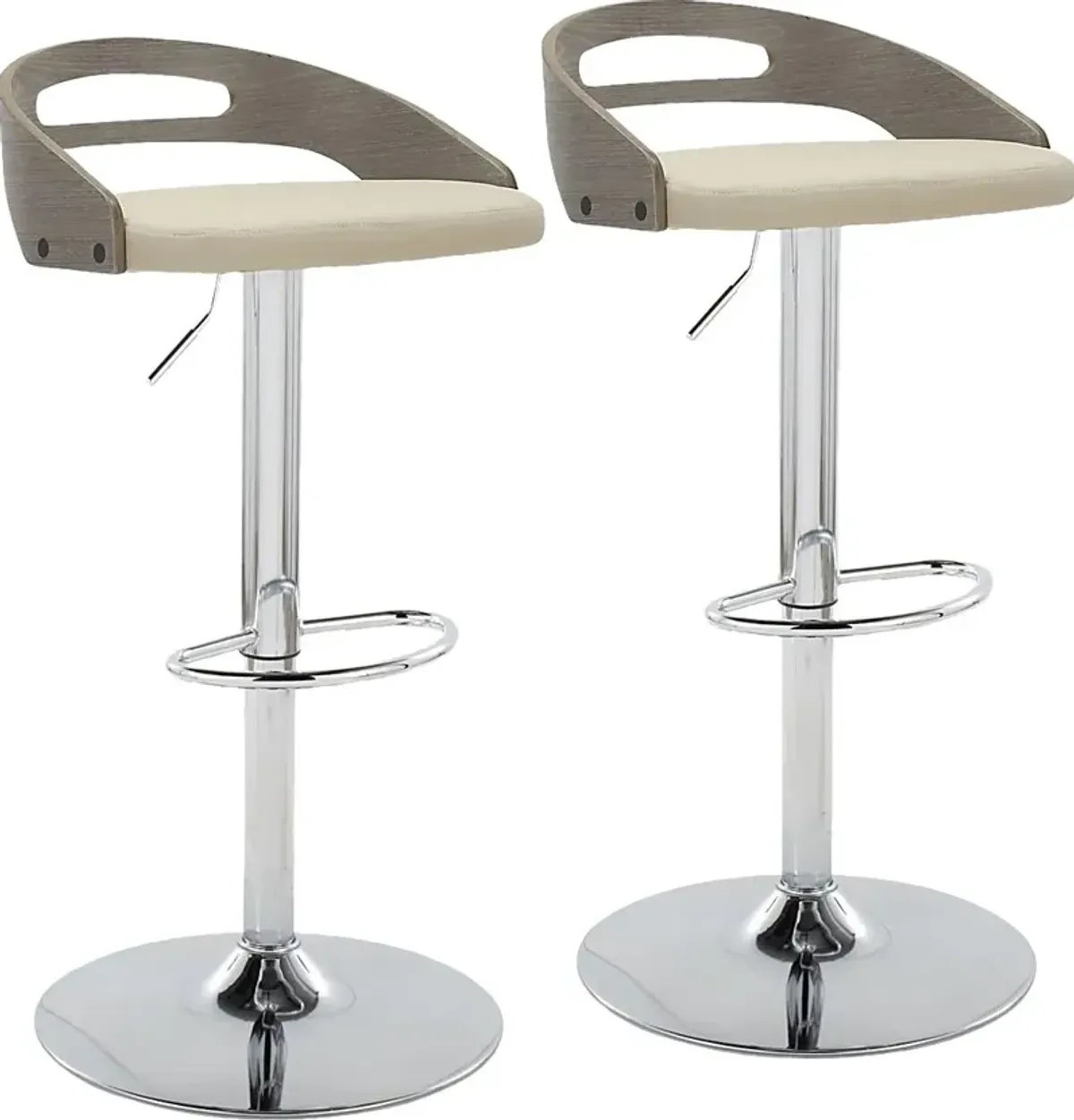 Verhaven IV Cream Adjustable Barstool, Set of 2