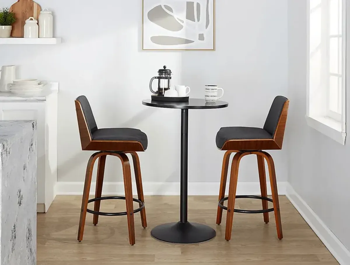 Weymanda I Black Swivel Counter Height Stool, Set of 2