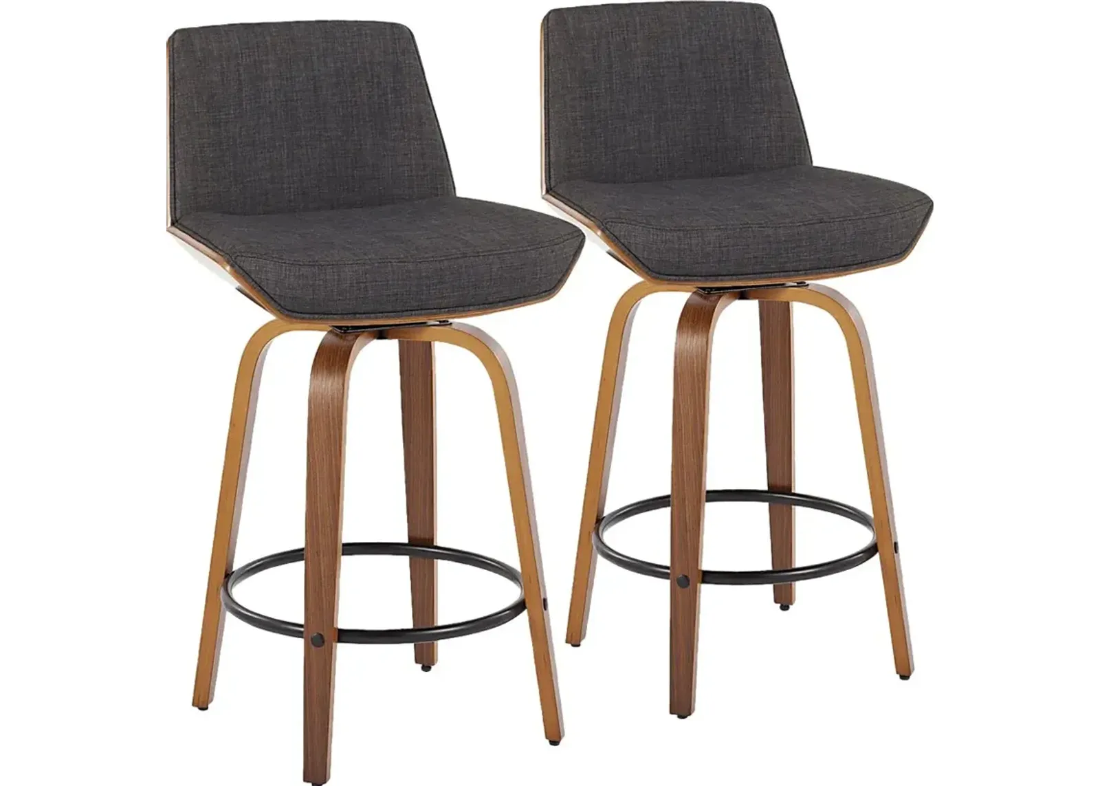 Weymanda I Black Swivel Counter Height Stool, Set of 2