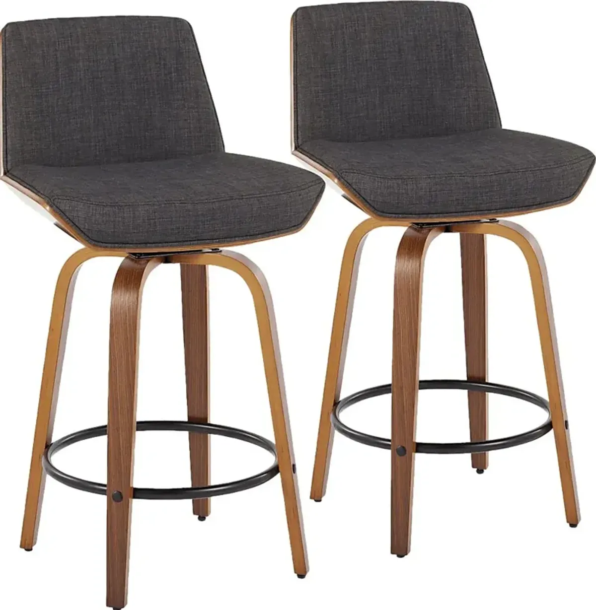 Weymanda I Black Swivel Counter Height Stool, Set of 2