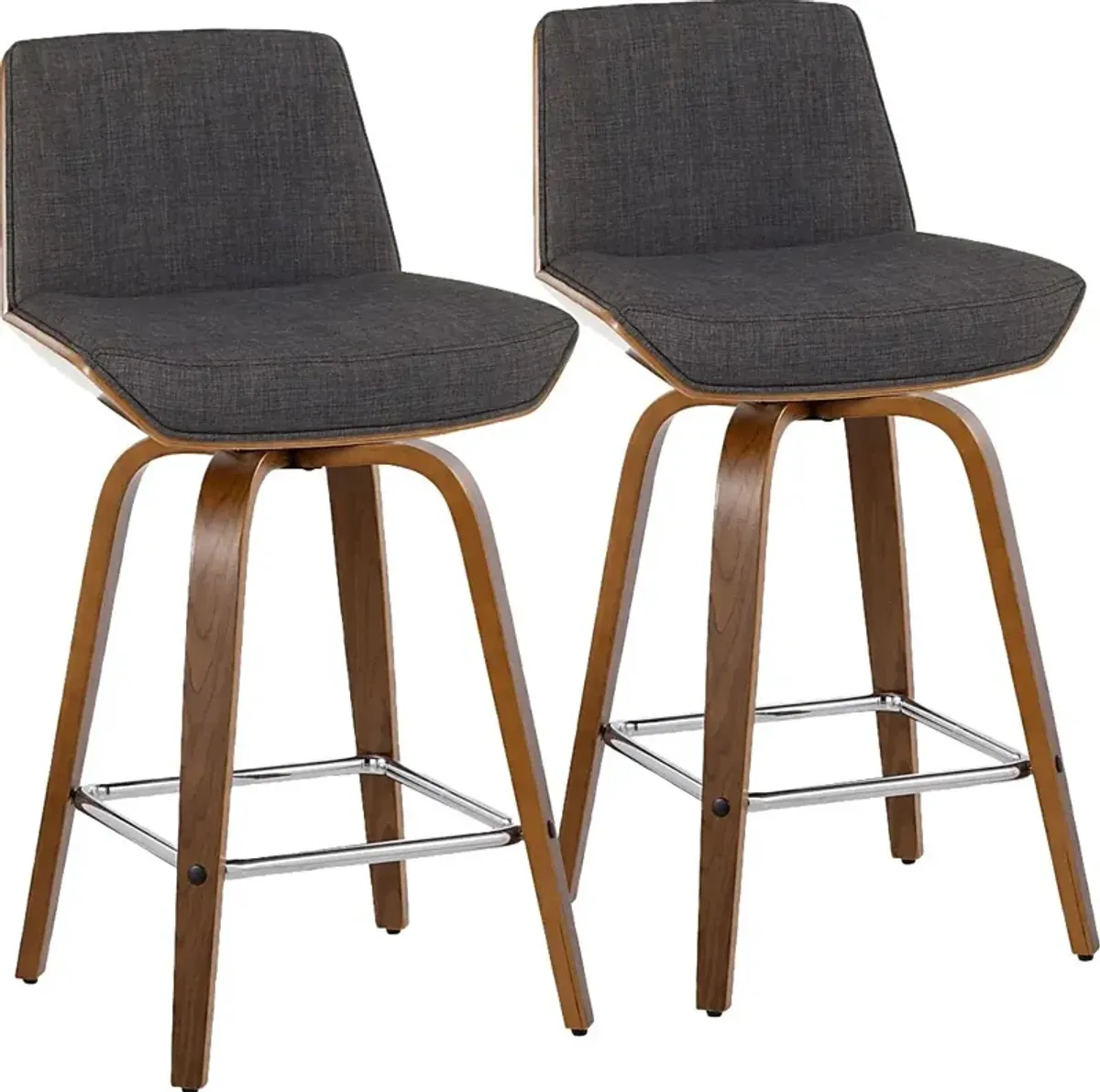 Weymanda II Charcoal Swivel Counter Height Stool, Set of 2