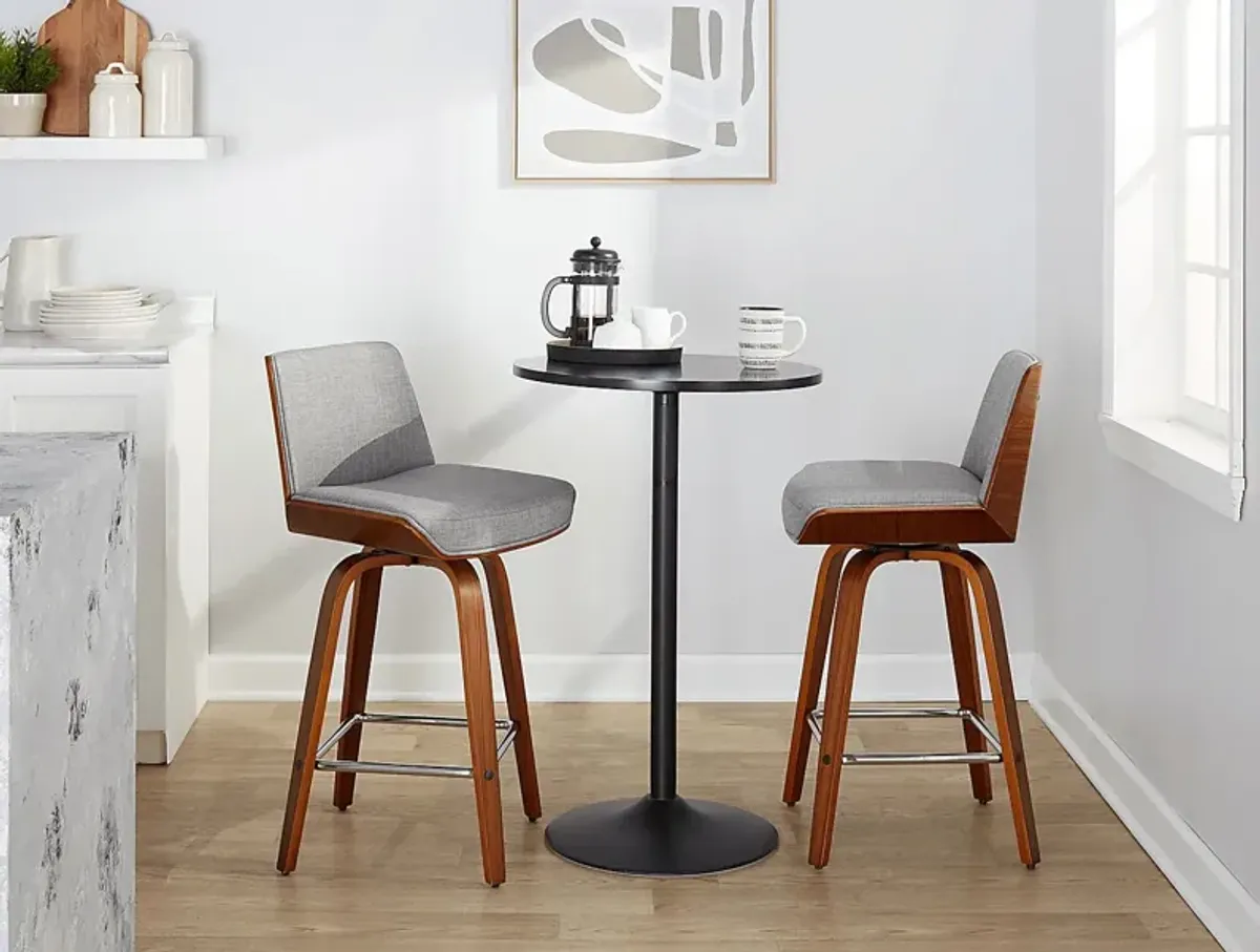 Weymanda II Gray Swivel Counter Height Stool, Set of 2