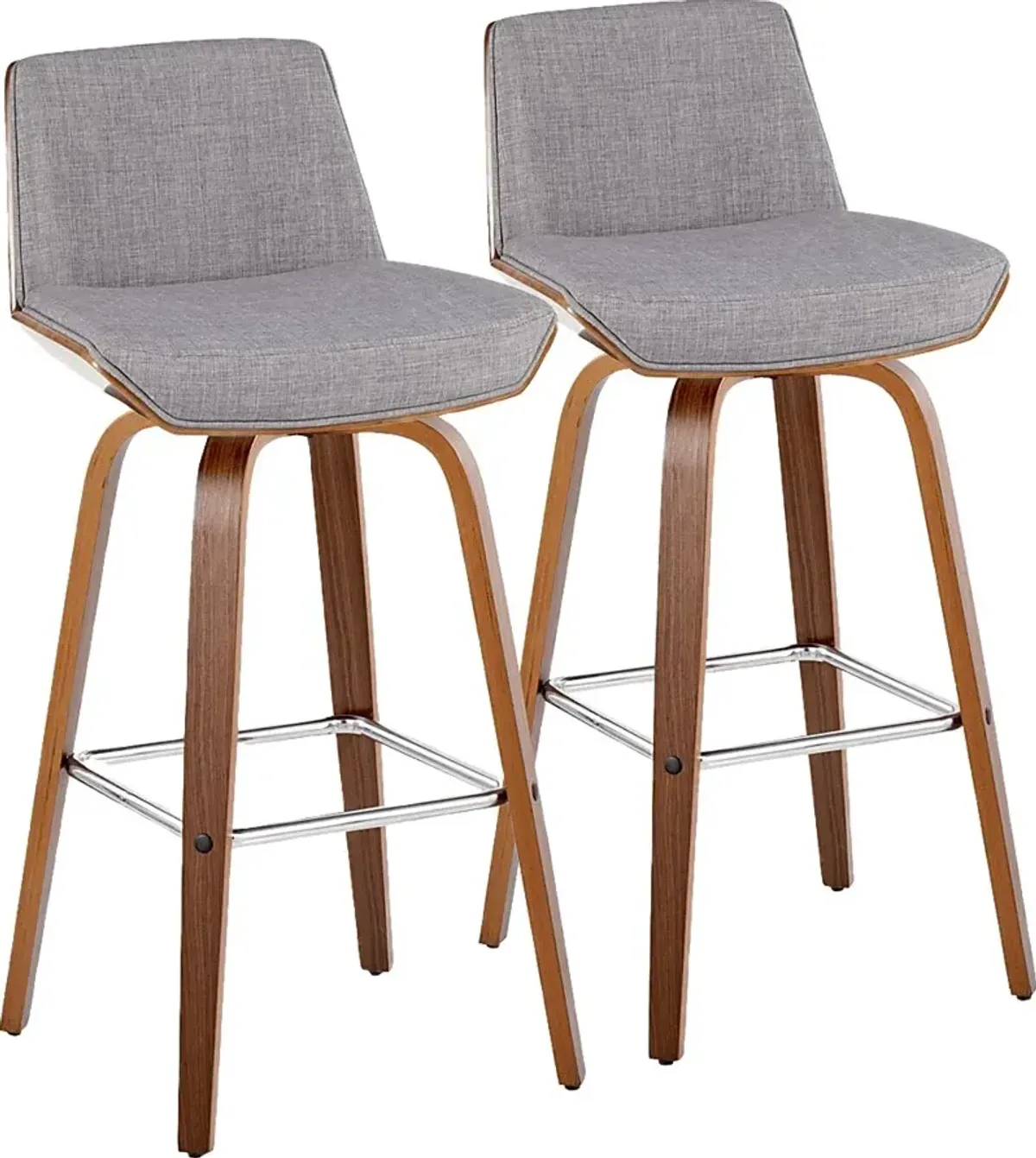 Weymanda II Gray Swivel Barstool, Set of 2