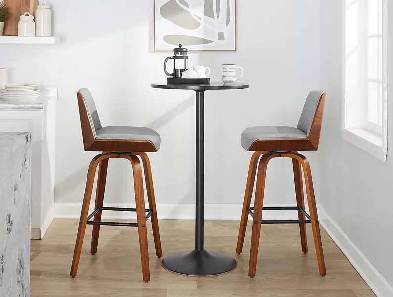 Weymanda III Gray Swivel Barstool, Set of 2