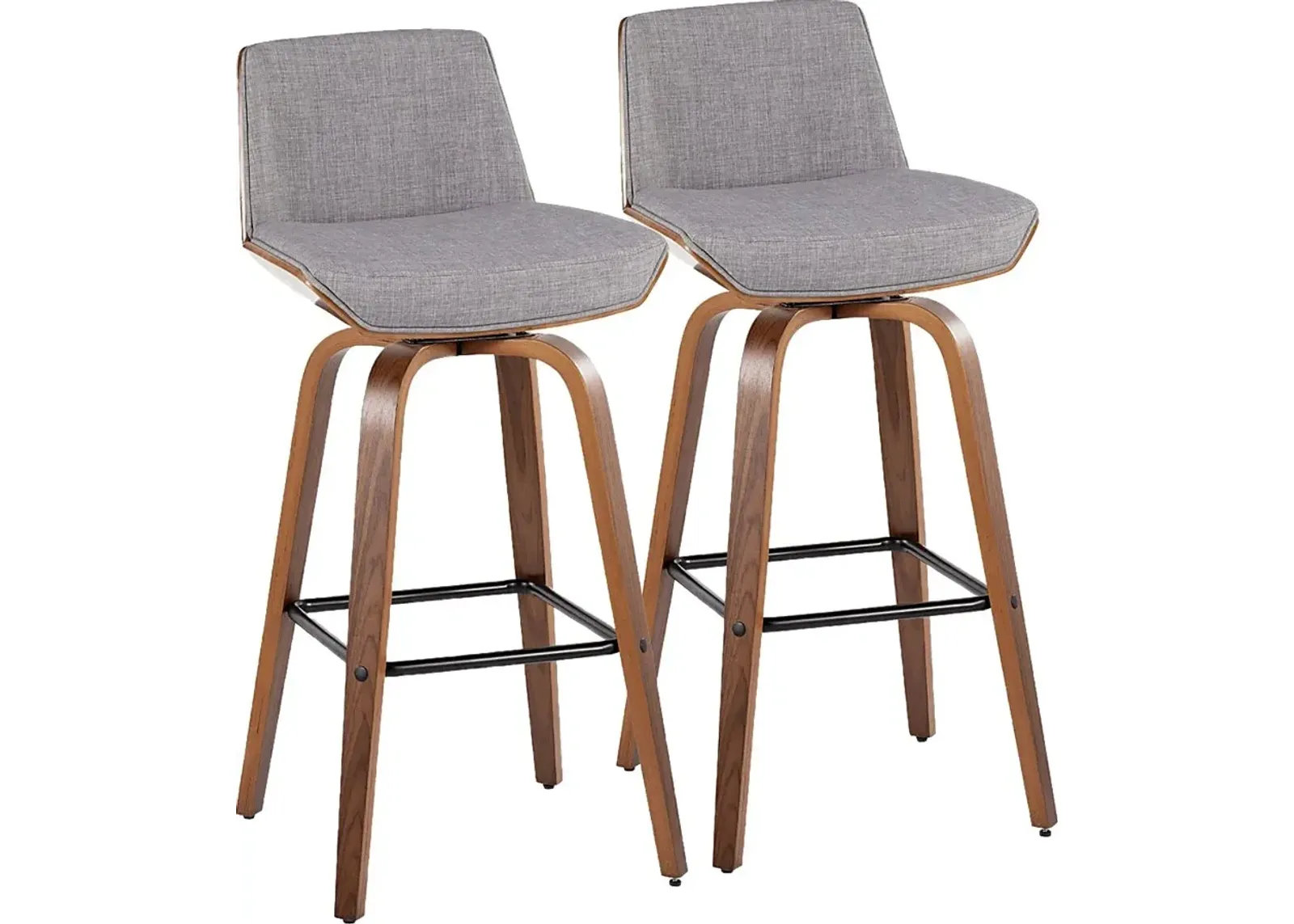 Weymanda III Gray Swivel Barstool, Set of 2