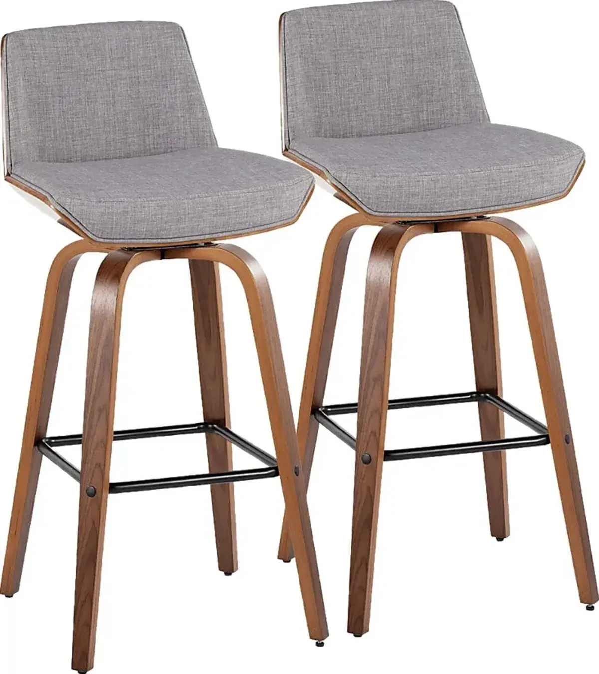 Weymanda III Gray Swivel Barstool, Set of 2