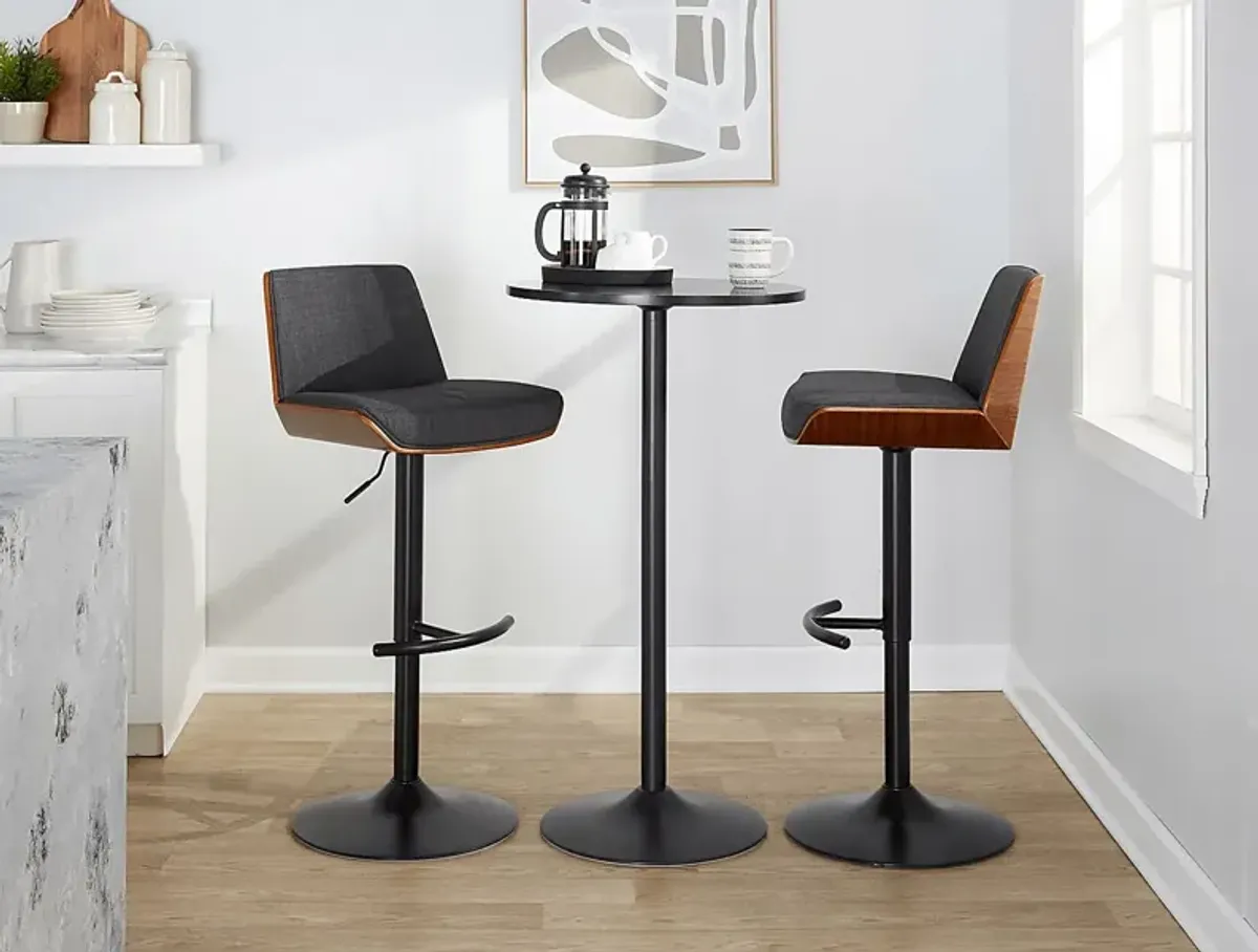 Weymanda IV Charcoal Adjustable Barstool, Set of 2