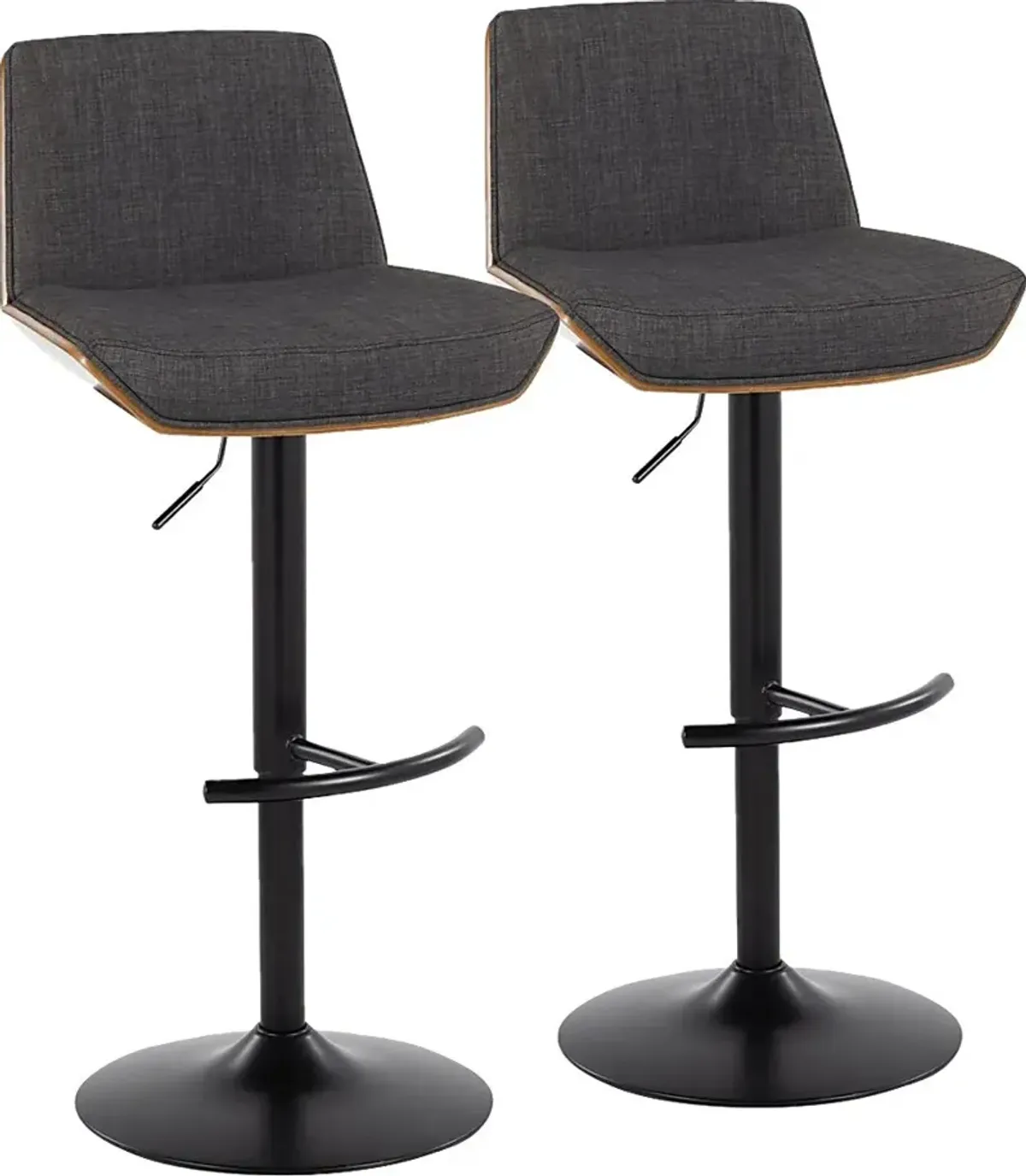 Weymanda IV Charcoal Adjustable Barstool, Set of 2