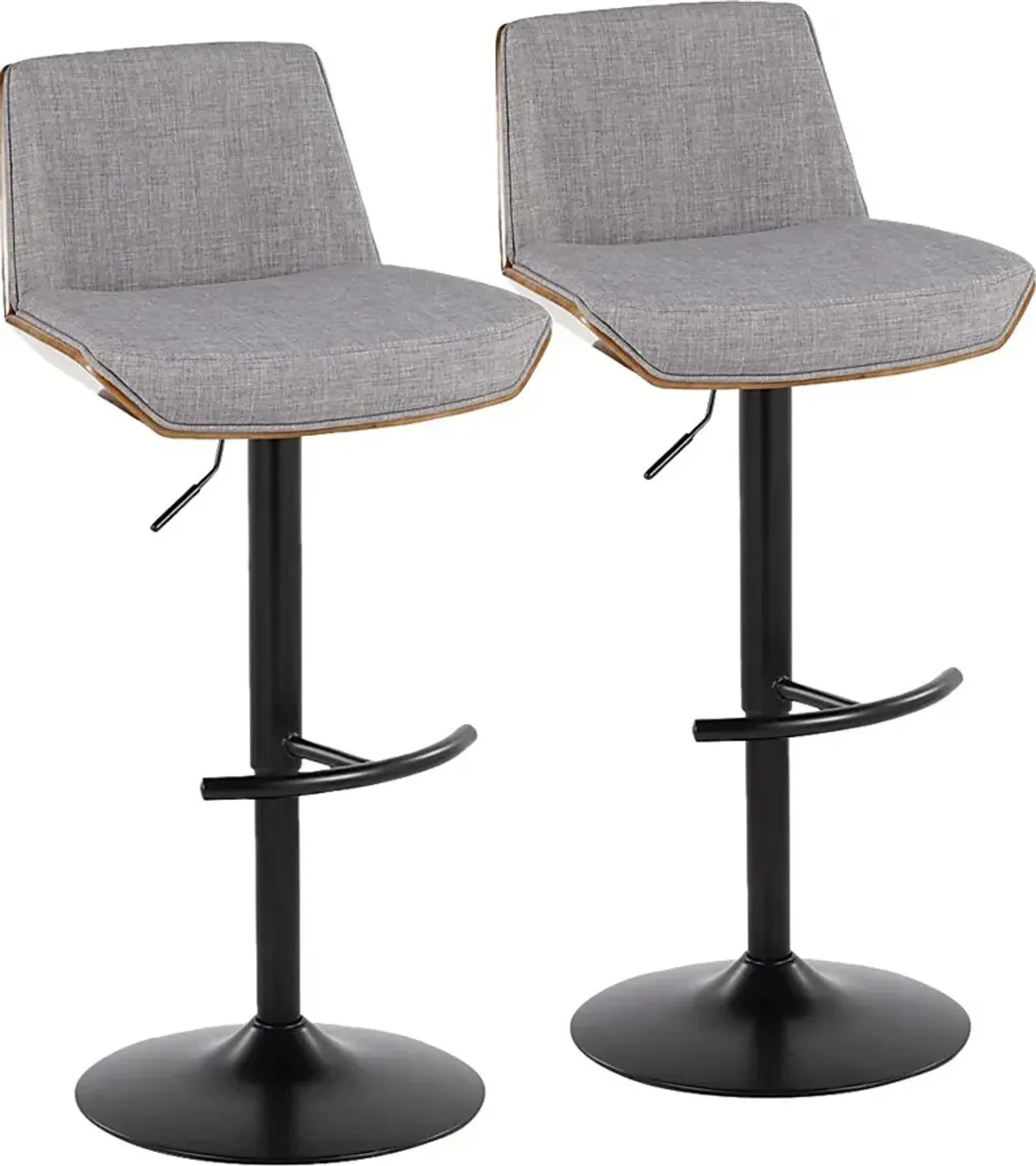 Weymanda IV Gray Adjustable Barstool, Set of 2