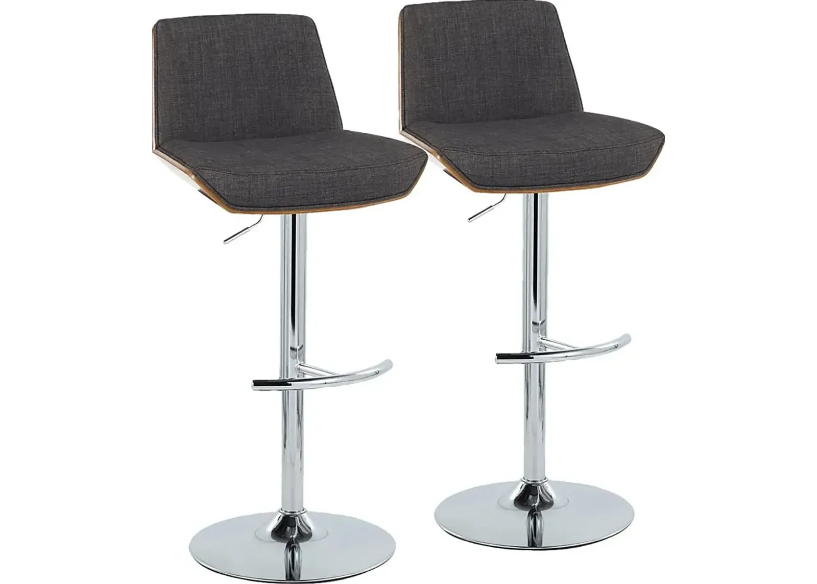 Weymanda V Charcoal Adjustable Barstool, Set of 2