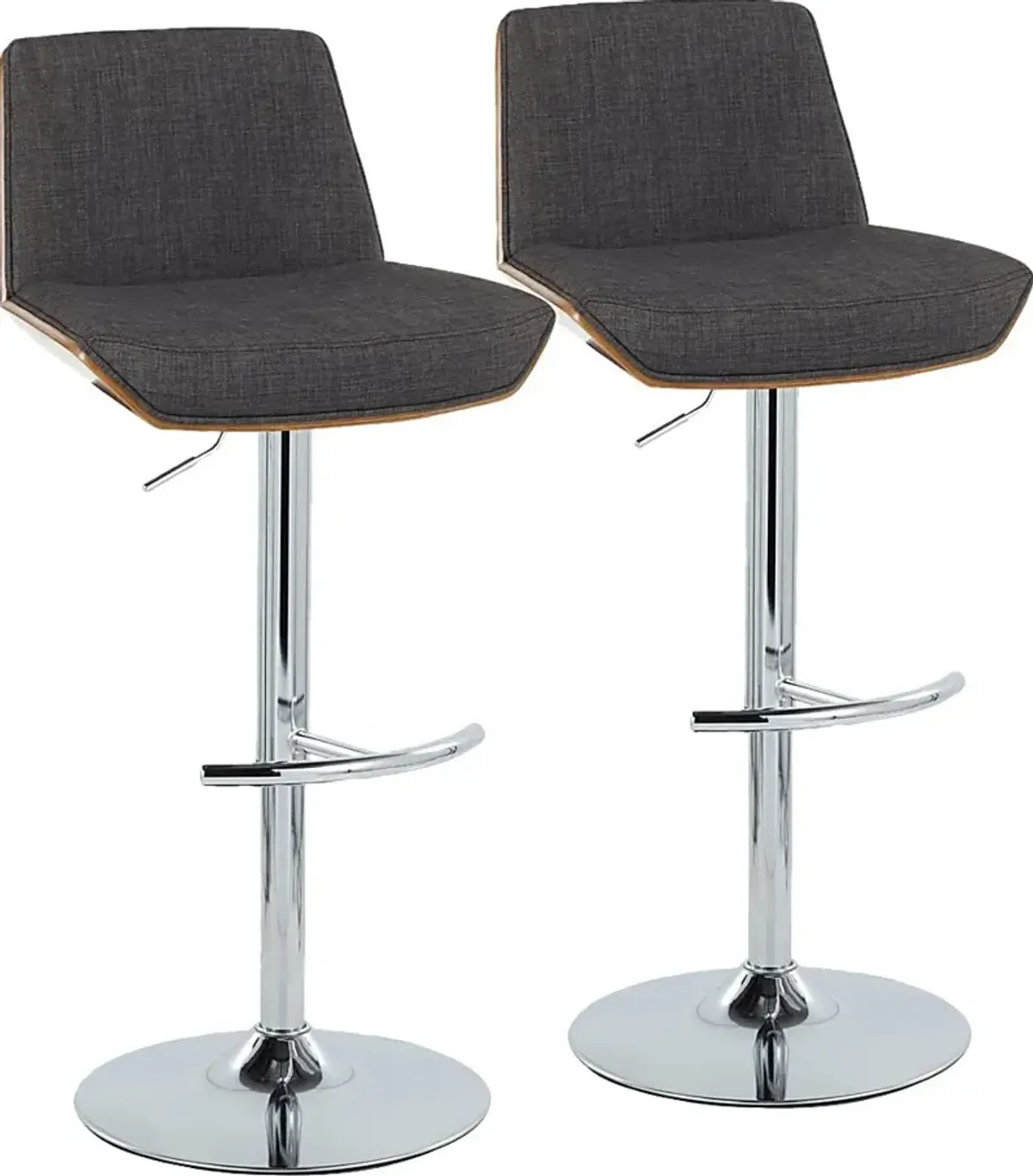 Weymanda V Charcoal Adjustable Barstool, Set of 2