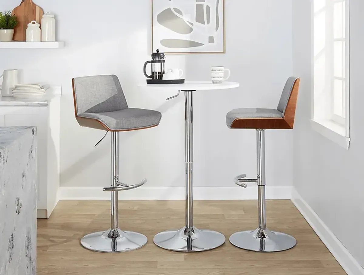 Weymanda V Gray Adjustable Barstool, Set of 2