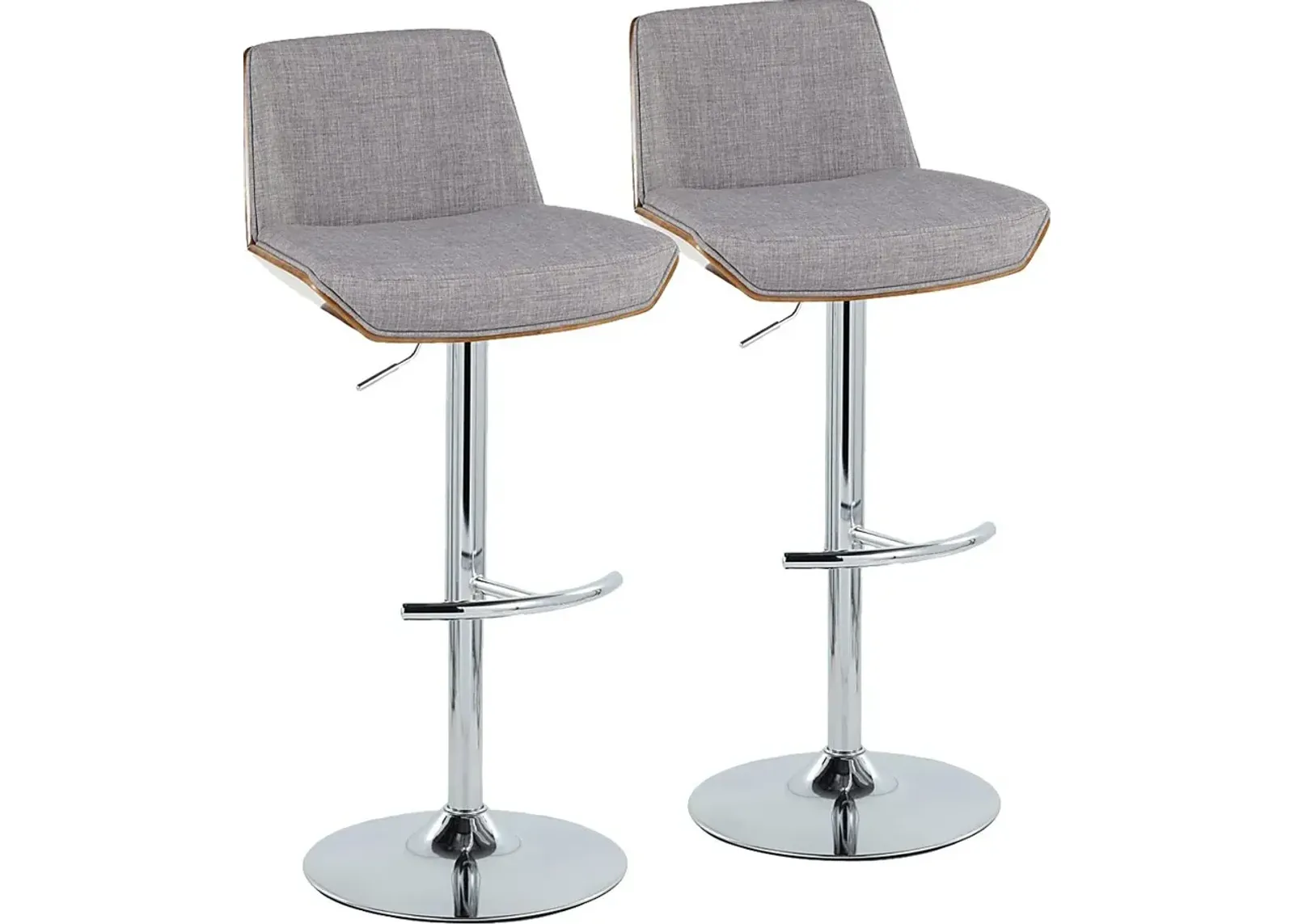 Weymanda V Gray Adjustable Barstool, Set of 2