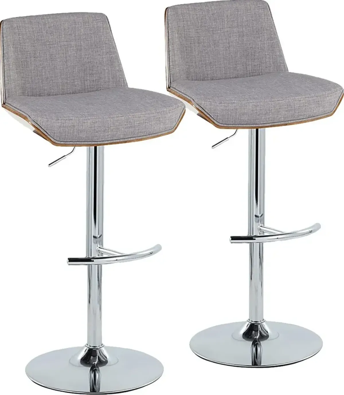 Weymanda V Gray Adjustable Barstool, Set of 2