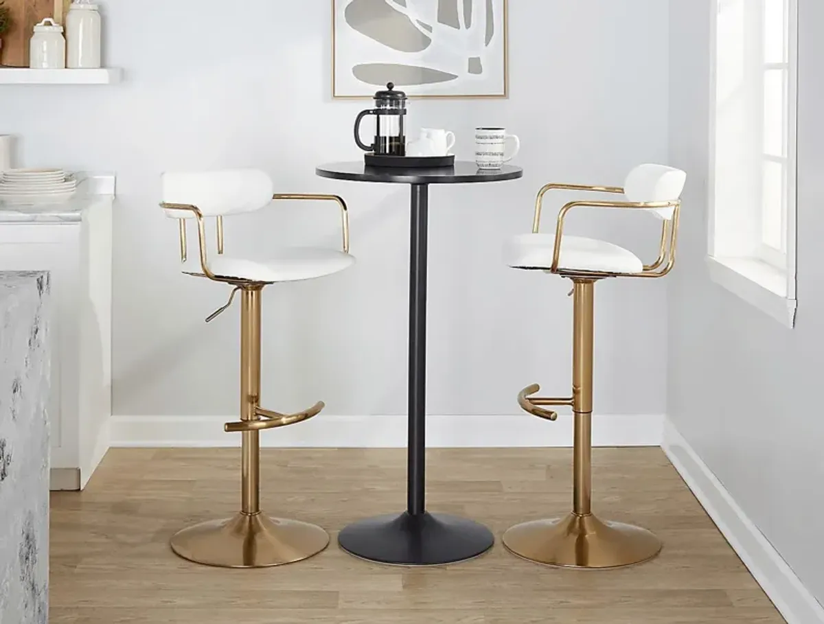 Wedgefield I White Adjustable Barstool, Set of 2