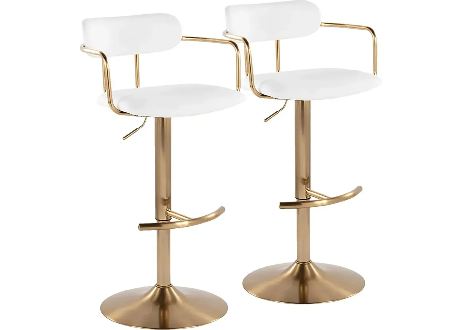 Wedgefield I White Adjustable Barstool, Set of 2