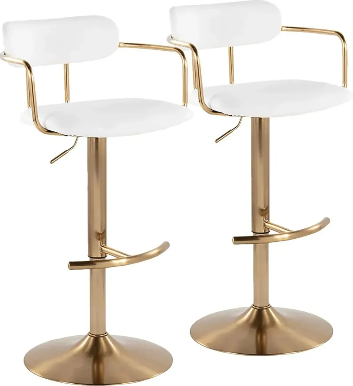 Wedgefield I White Adjustable Barstool, Set of 2