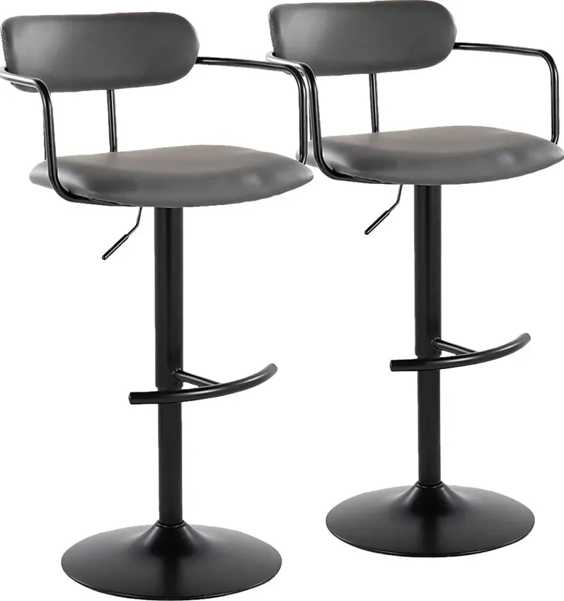 Wedgefeild II Gray Adjustable Barstool, Set of 2