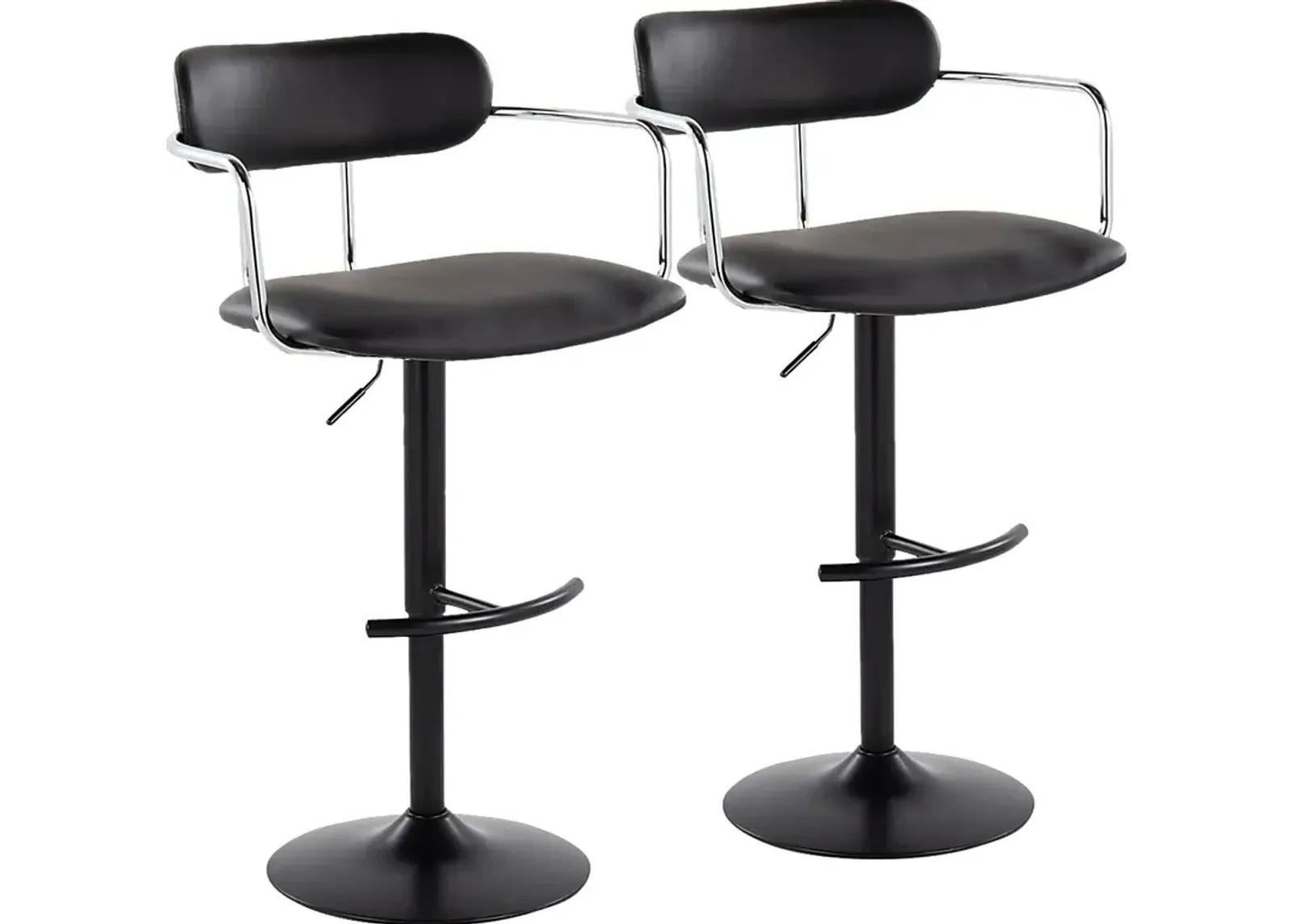 Wedgefield III Black Adjustable Barstool, Set of 2