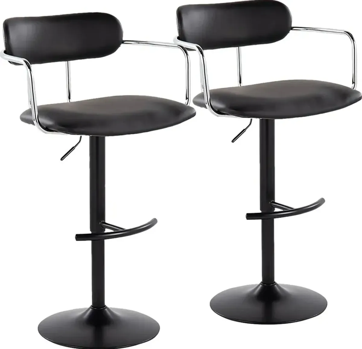 Wedgefield III Black Adjustable Barstool, Set of 2