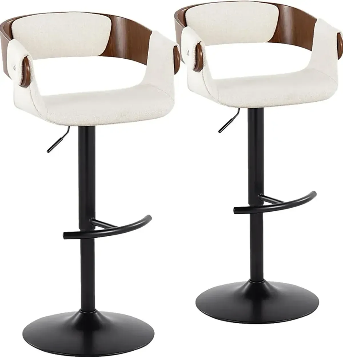 Takeda I Cream Adjustable Barstool, Set of 2