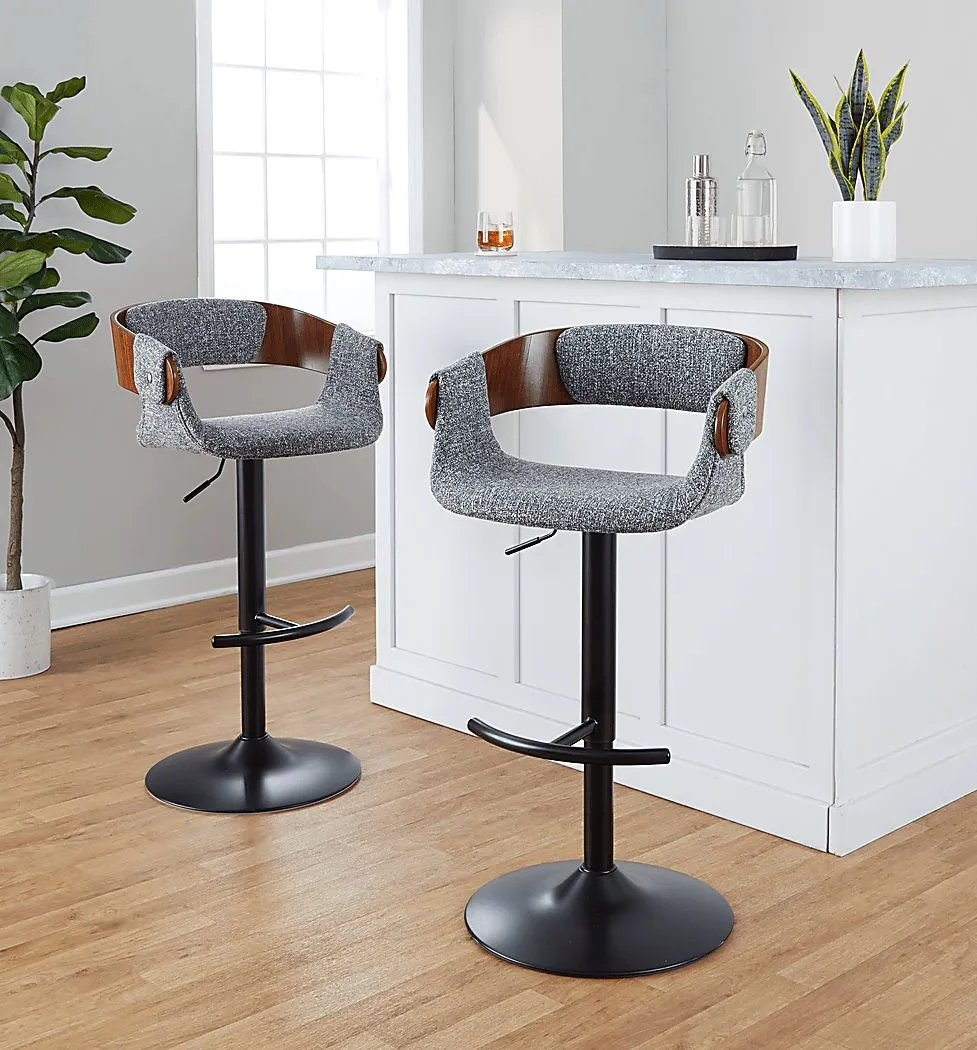 Takeda I Dark Gray Adjustable Barstool, Set of 2