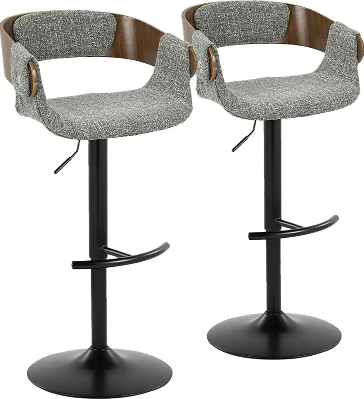 Takeda I Dark Gray Adjustable Barstool, Set of 2