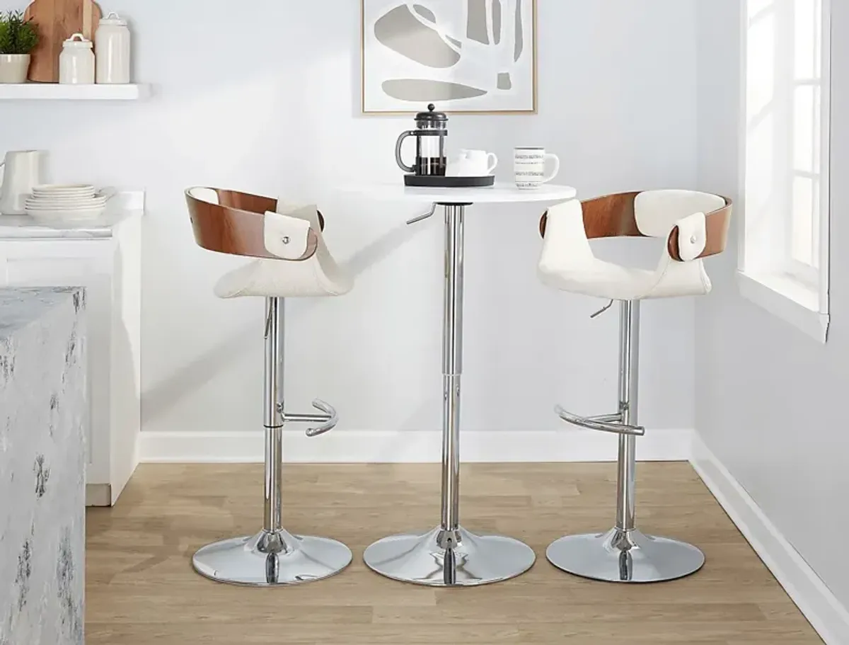 Takeda II Cream Adjustable Barstool, Set of 2