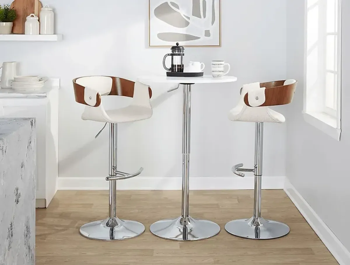 Takeda II Cream Adjustable Barstool, Set of 2