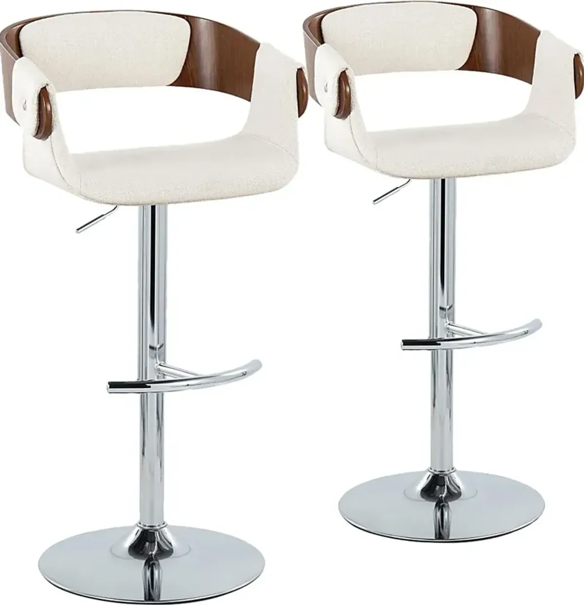 Takeda II Cream Adjustable Barstool, Set of 2