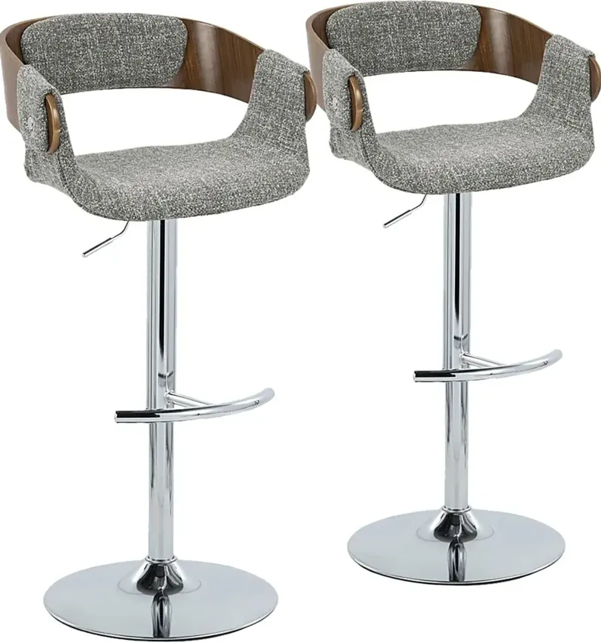 Takeda II Gray Adjustable Barstool, Set of 2