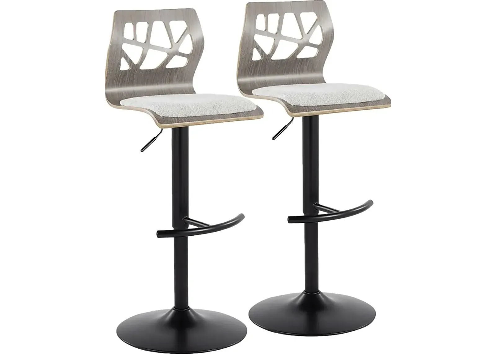 Watsonia III Gray Adjustable Barstool, Set of 2