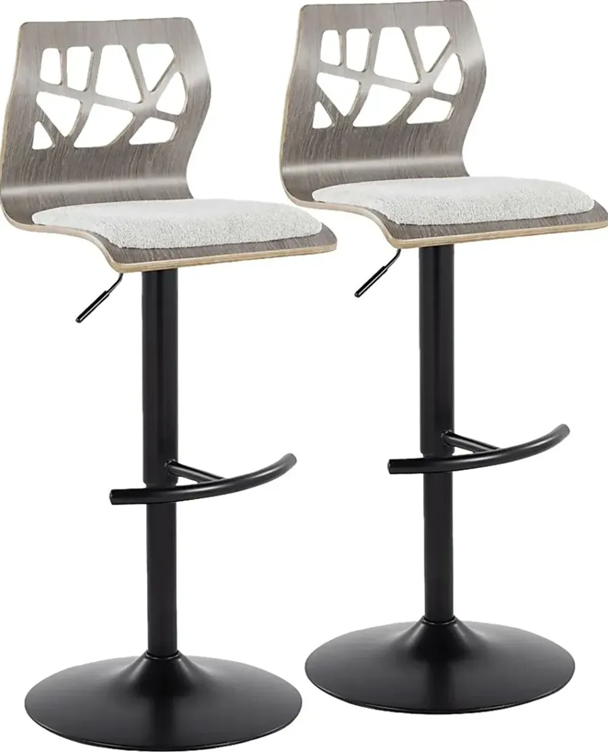 Watsonia III Gray Adjustable Barstool, Set of 2