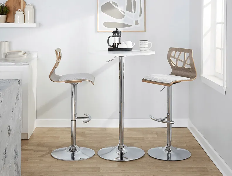 Watsonia V Gray Adjustable Barstool, Set of 2