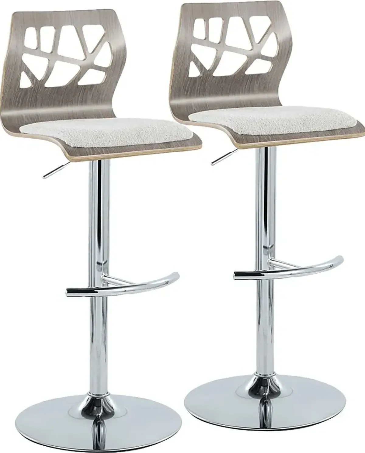 Watsonia V Gray Adjustable Barstool, Set of 2