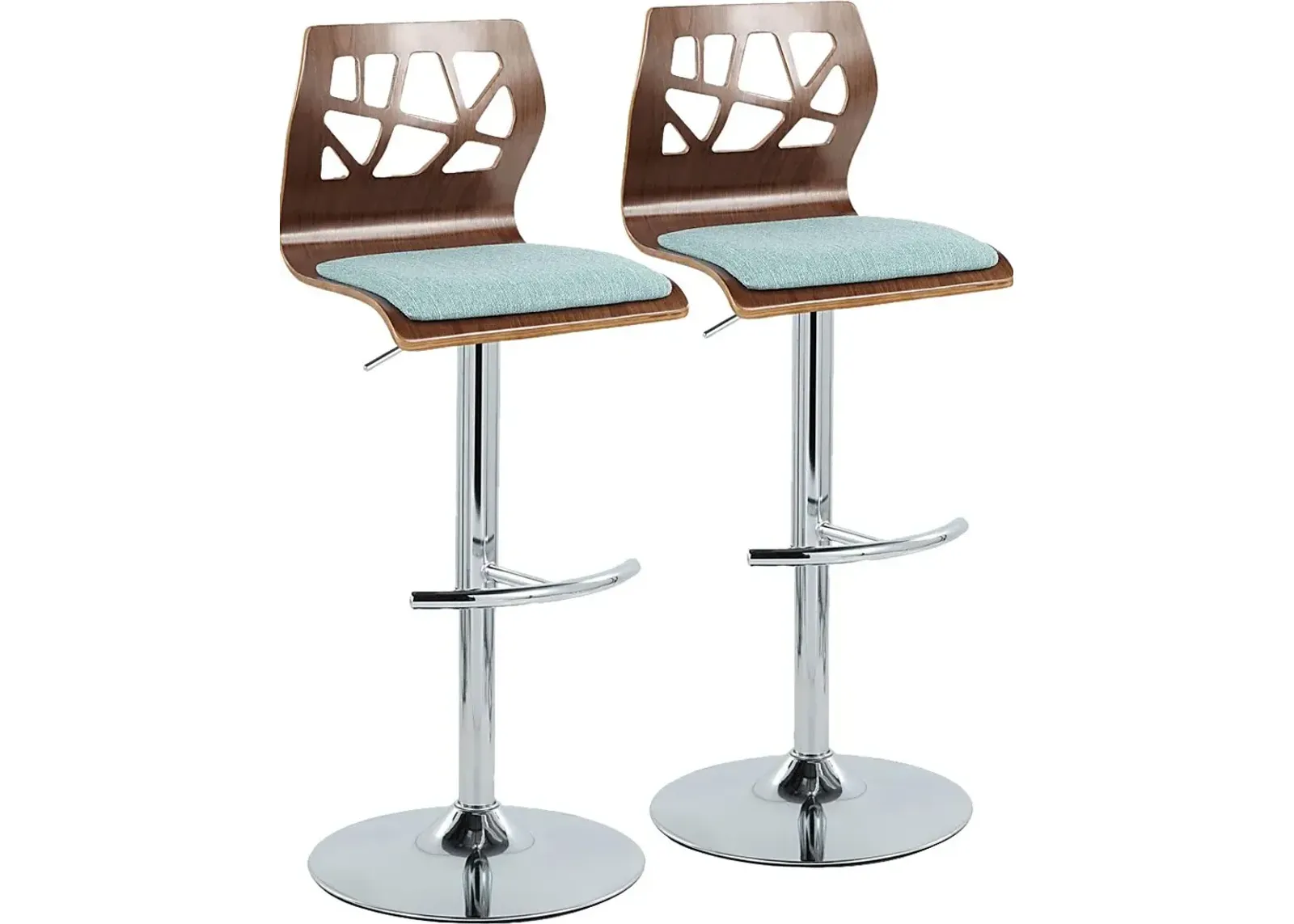 Watsonia VI Teal Adjustable Barstool, Set of 2