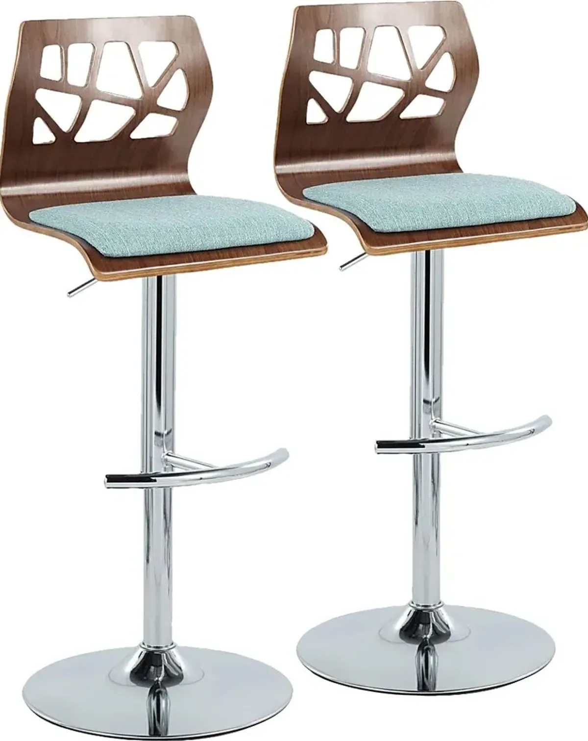 Watsonia VI Teal Adjustable Barstool, Set of 2