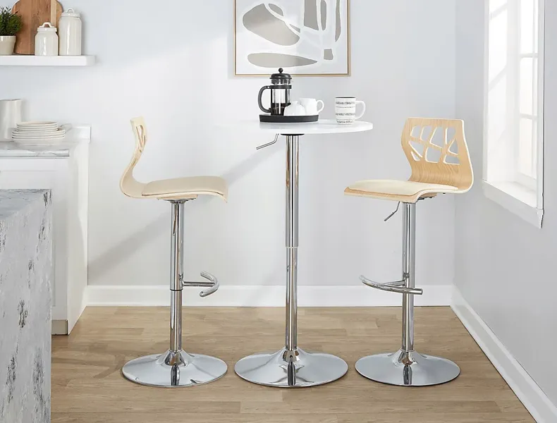 Watsonia X Cream Adjustable Barstool, Set of 2