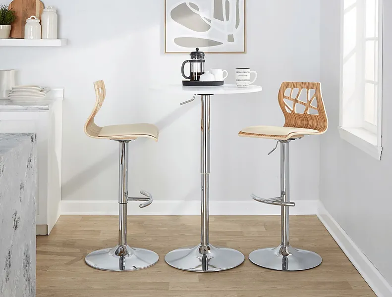 Watsonia XII Cream Adjustable Barstool, Set of 2