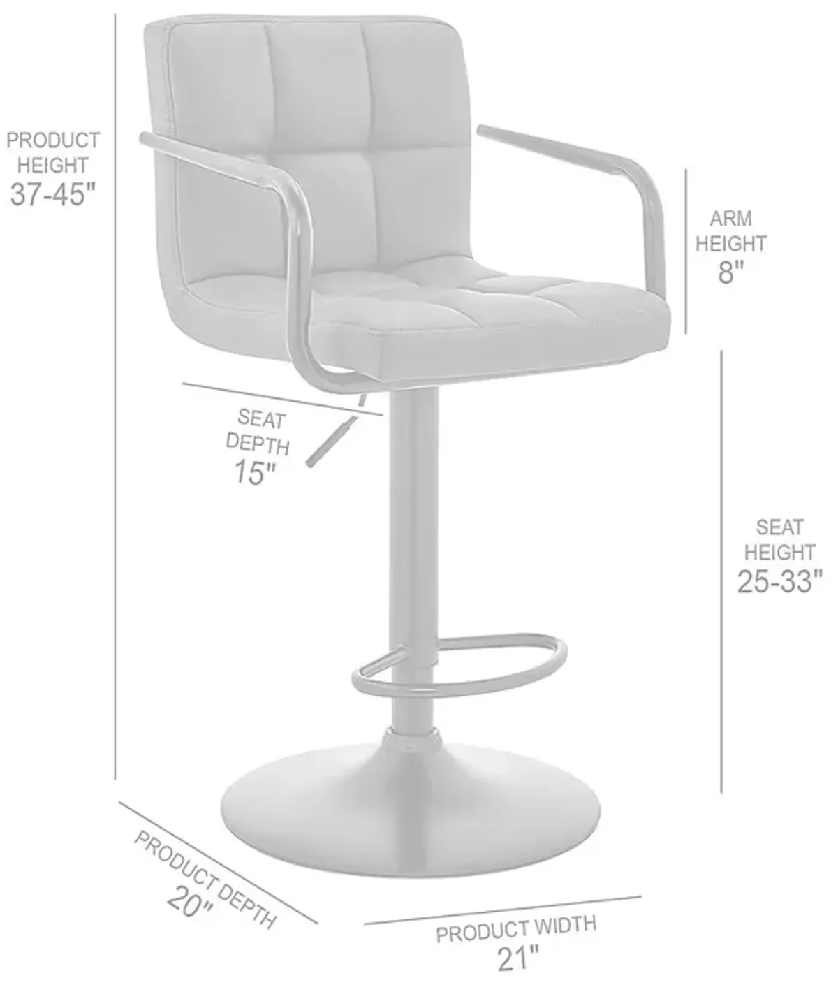 Vauthier Gray Bar Stool