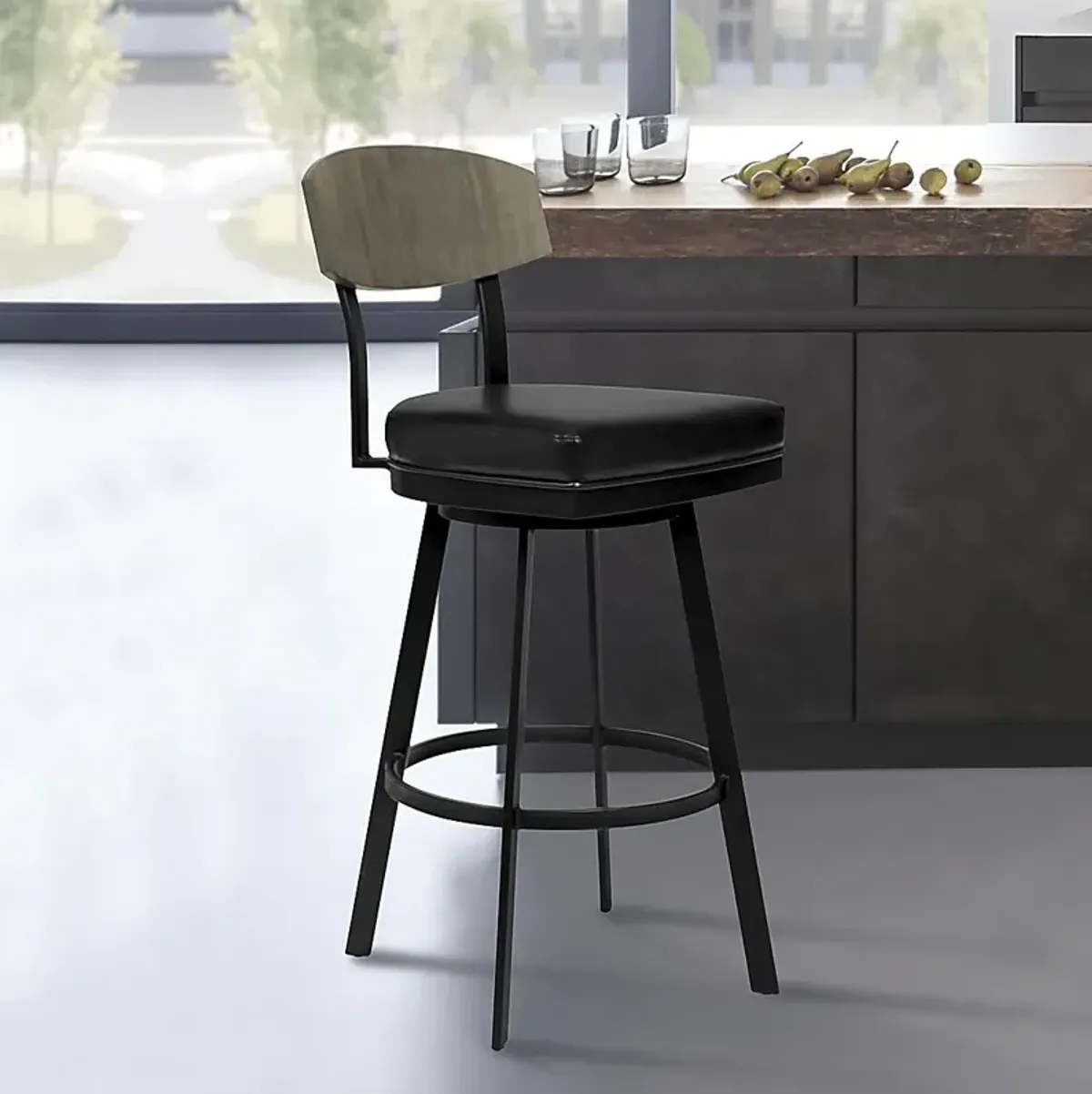 Paseco Black Counter Height Stool