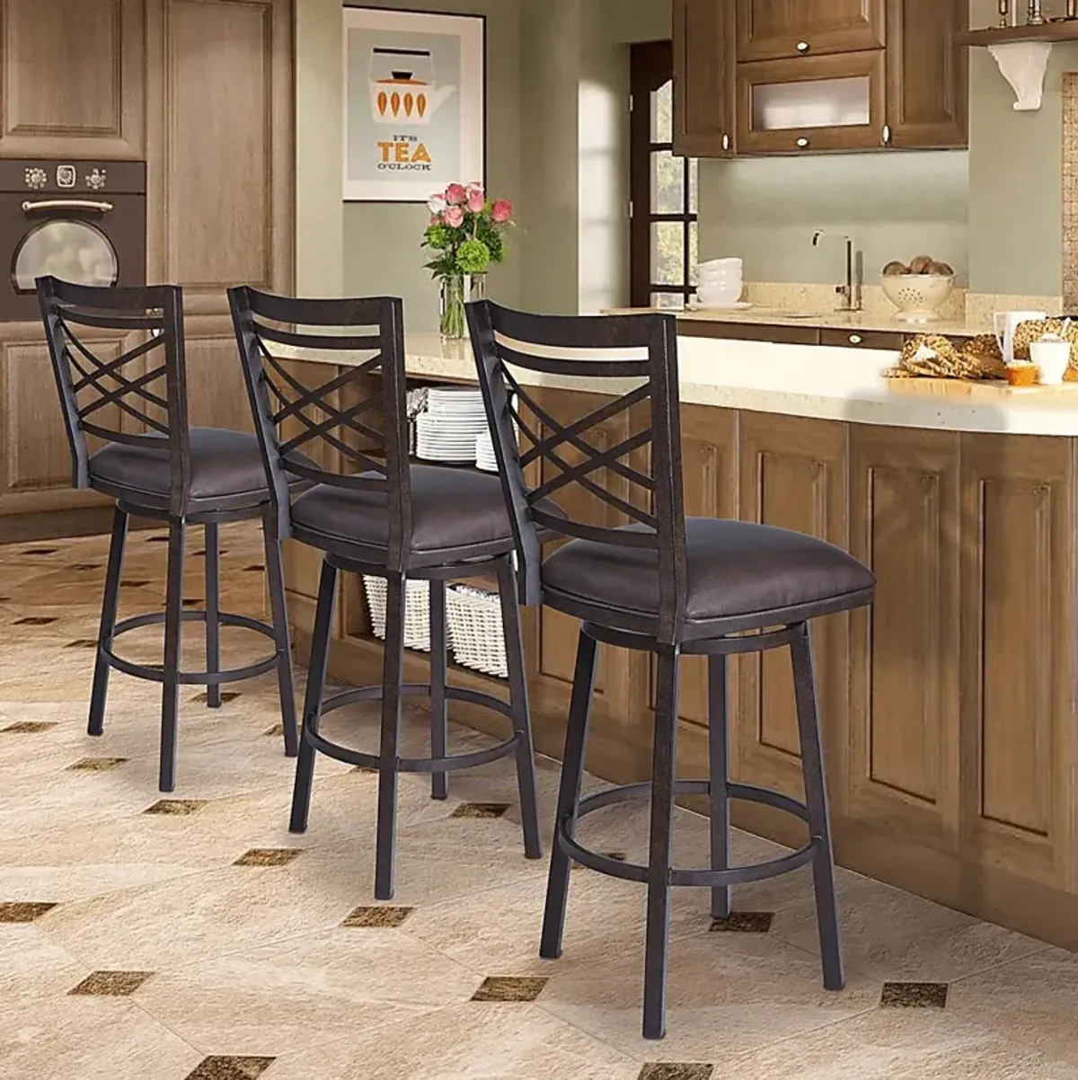 Abergreen Brown Fargo Bar Stool