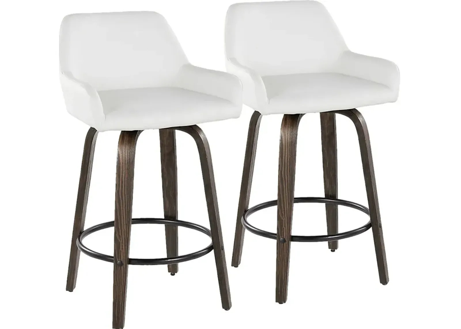 Rimcrest VII White Swivel Barstool, Set of 2