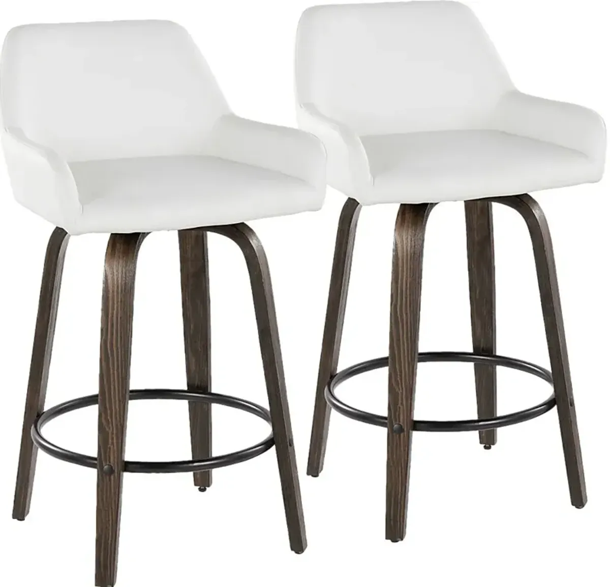 Rimcrest VII White Swivel Barstool, Set of 2