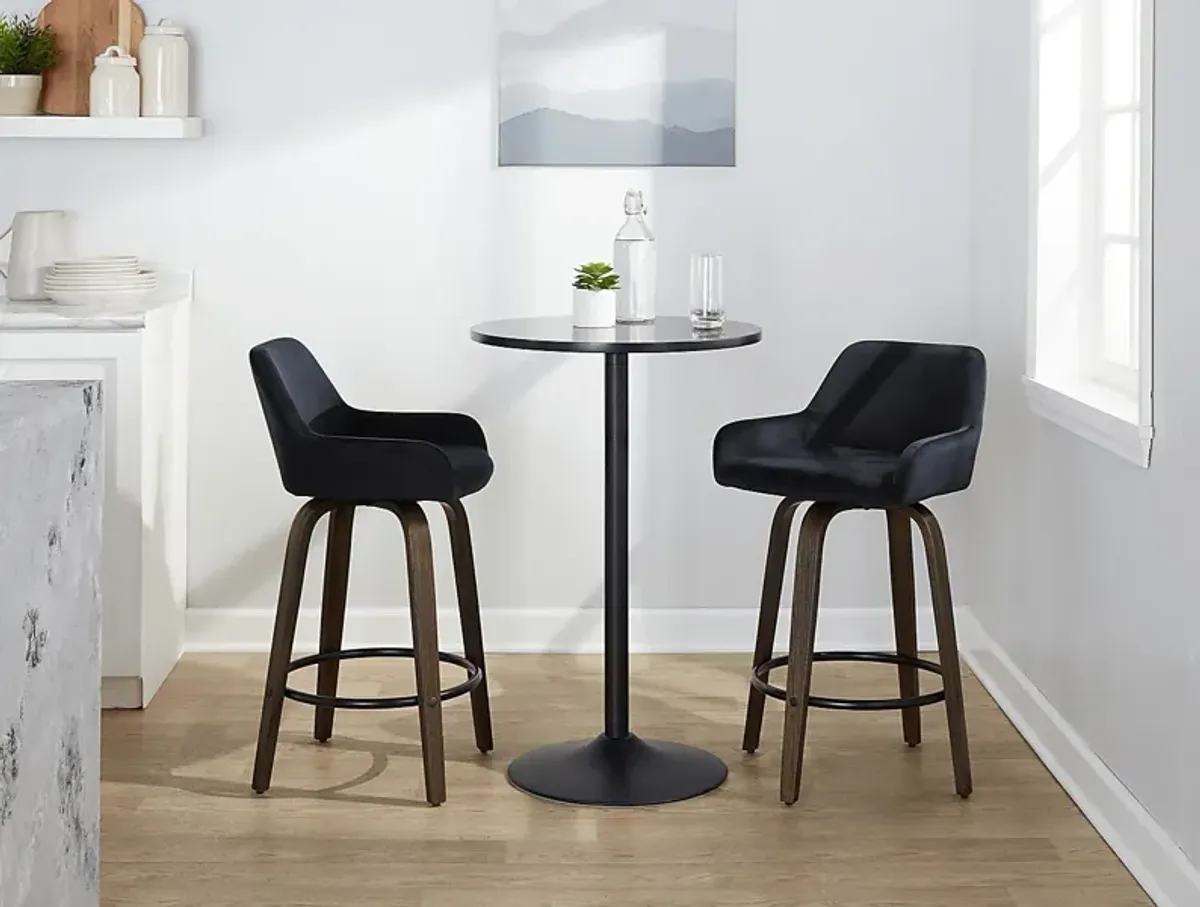 Rimcrest VII Black Swivel Counter Height Stool, Set of 2