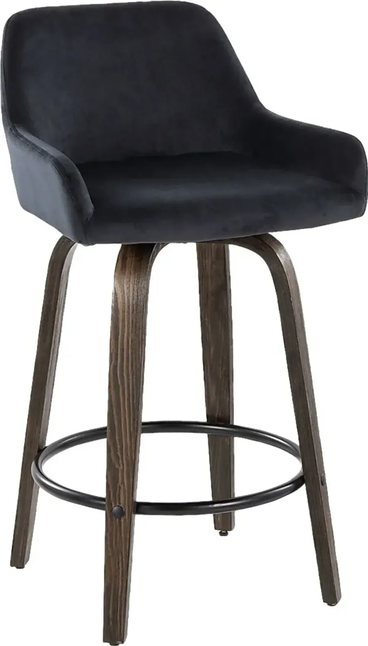 Rimcrest VII Black Swivel Counter Height Stool, Set of 2