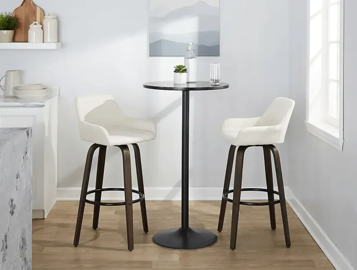 Rimcrest VII White Swivel Barstool, Set of 2